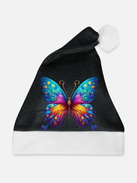 Van Gogh Schmetterling - Weihnachtsmütze - Schwarz/Weiß