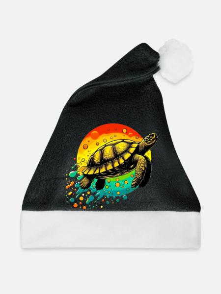 Schildkröte - Weihnachtsmütze - Schwarz/Weiß