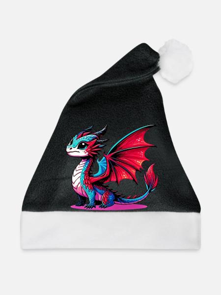 Drache - Weihnachtsmütze - Schwarz/Weiß