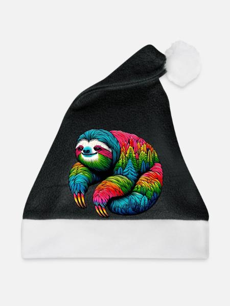Faultier - Weihnachtsmütze - Schwarz/Weiß