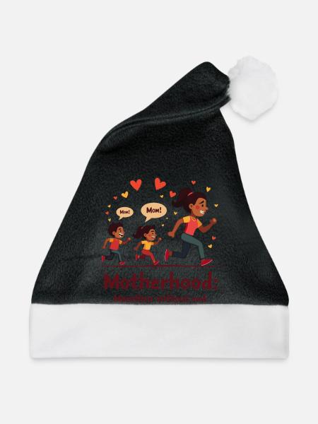 Muttersein: Marathon ohne Ende. - Weihnachtsmütze - Schwarz/Weiß
