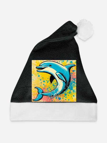 Delfin - Weihnachtsmütze - Schwarz/Weiß