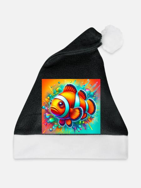 Clownfisch - Weihnachtsmütze - Schwarz/Weiß