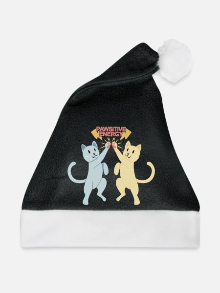 Freunde teilen Pawsitive Energy - Weihnachtsmütze - Schwarz/Weiß
