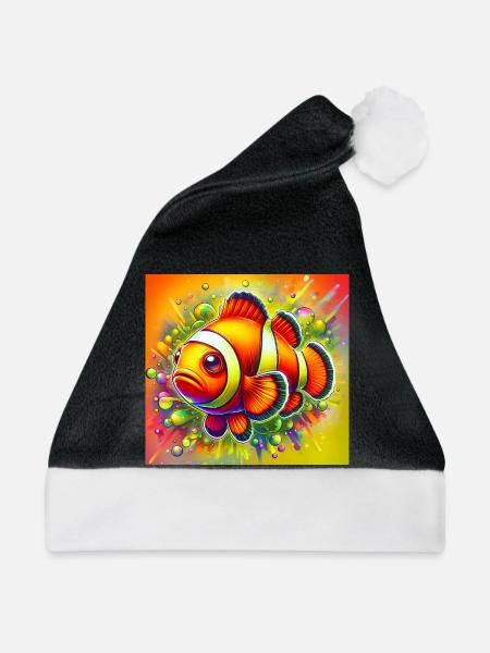 Clownfisch - Weihnachtsmütze - Schwarz/Weiß