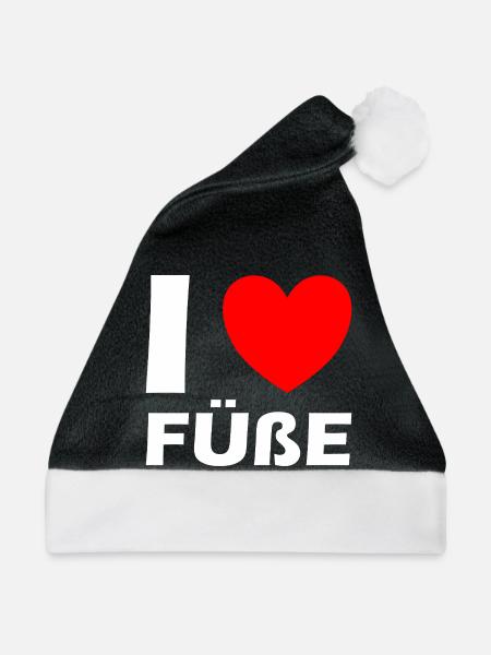 Keine Socken Erlaubt Schild Füße - Weihnachtsmütze - Schwarz/Weiß - Vorne