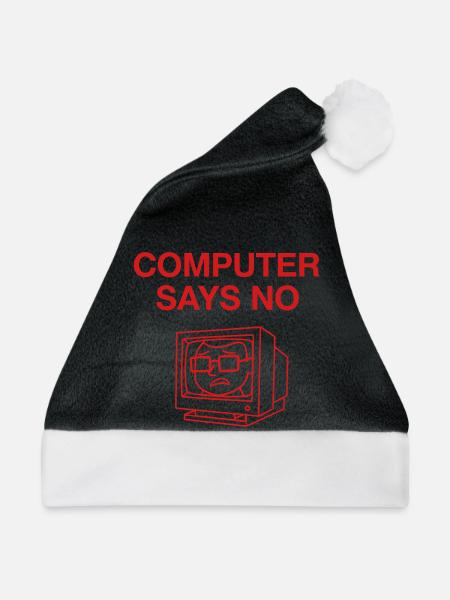 Retro Computer Says No Design - Weihnachtsmütze - Schwarz/Weiß