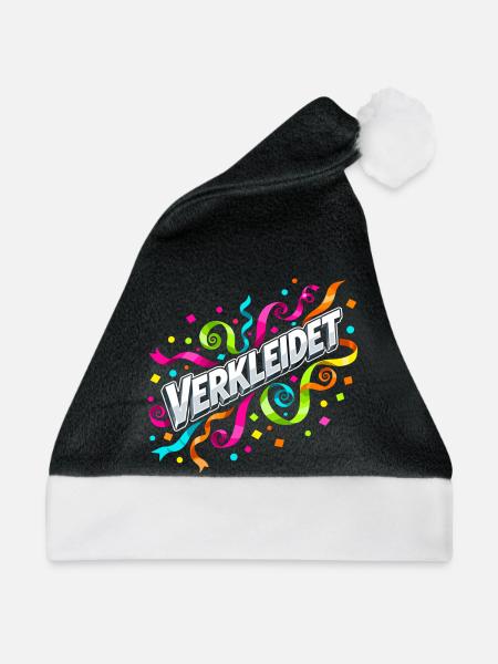 Verkleidet Konfetti Luftschlangen Karneval  - Weihnachtsmütze - Schwarz/Weiß - Vorne