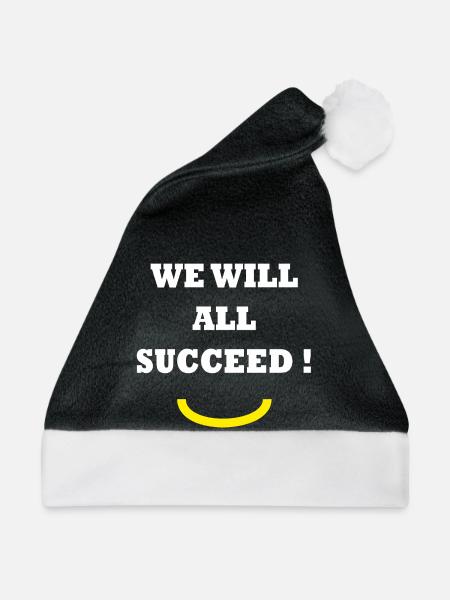 WIR WERDEN ALLE ERFOLG HABEN! - Weihnachtsmütze - Schwarz/Weiß - Vorne