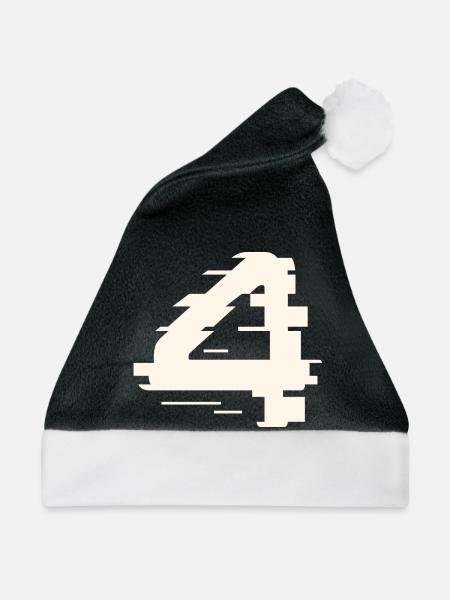 4 - Weihnachtsmütze - Schwarz/Weiß - Vorne