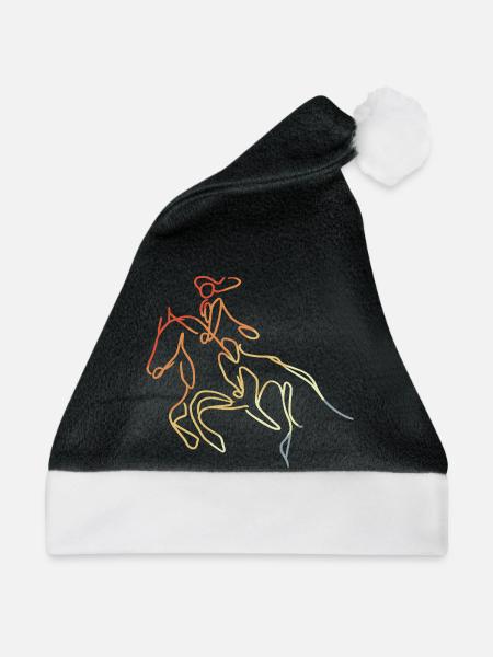 Reiter Mädchen Skizze - Weihnachtsmütze - Schwarz/Weiß