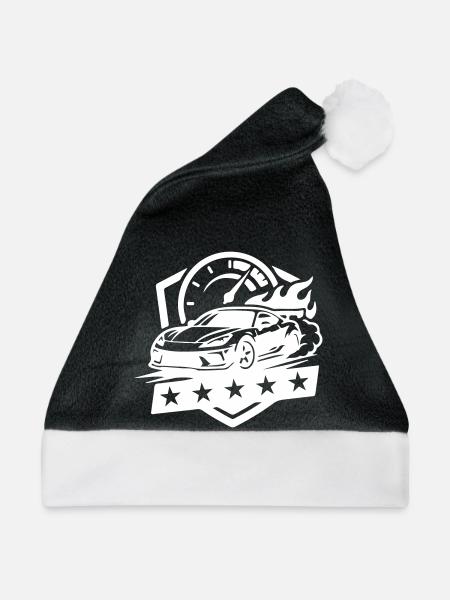 Auto Tacho Kmh Symbol - Weihnachtsmütze - Schwarz/Weiß - Vorne