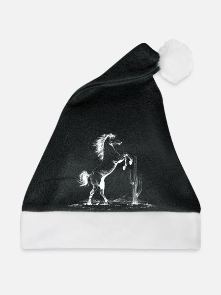 Desert Stallion Silhouette - Weihnachtsmütze - Schwarz/Weiß