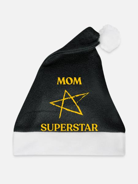 Mama SUPERSTAR - Weihnachtsmütze - Schwarz/Weiß
