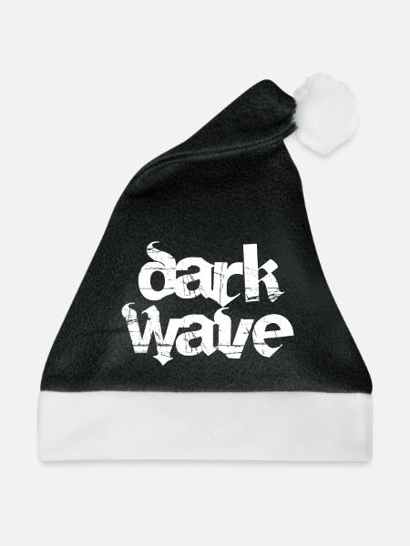 Dark Wave Retro-Typografie - Weihnachtsmütze - Schwarz/Weiß - Vorne