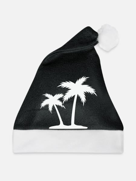 Palmeninsel Silhouette - Weihnachtsmütze - Schwarz/Weiß