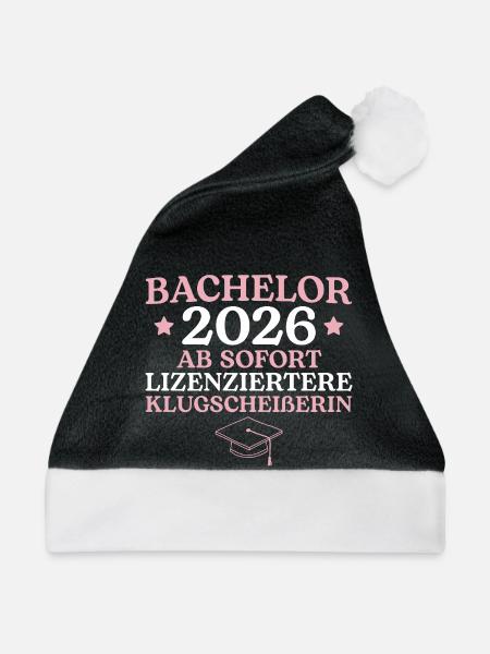 Bachelorprüfung 2026 Studentin Studium Abschluss - Weihnachtsmütze - Schwarz/Weiß