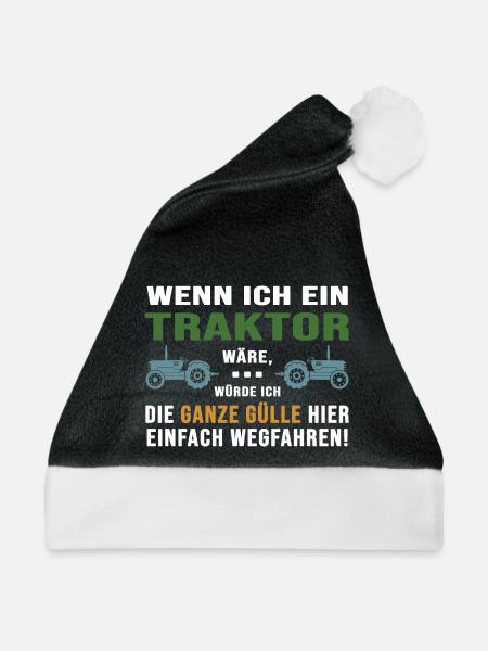 Traktor Erntezeit Traktor-Sprüche "Gülle fahren" - Weihnachtsmütze - Schwarz/Weiß