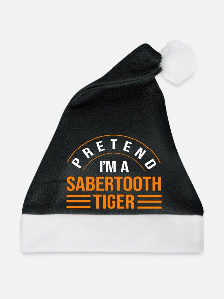 Urzeit Säbelzahntiger - Weihnachtsmütze - Schwarz/Weiß - Vorne