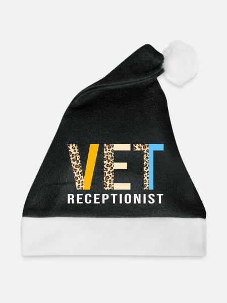 Tierarzt Rezeptionist Veterinär Sekretärin - Weihnachtsmütze - Schwarz/Weiß