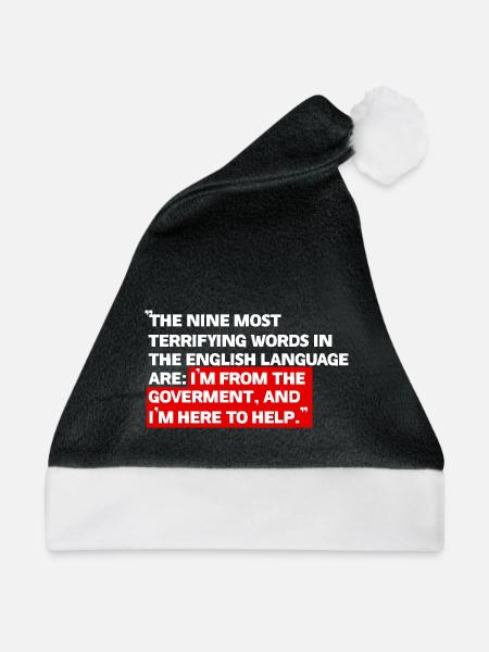 Ich bin von der Regierung - Weihnachtsmütze - Schwarz/Weiß - Vorne