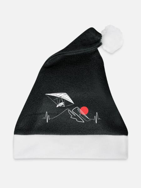 Gleitschirm Gleitschirmflieger Gleitschirmfliegen - Weihnachtsmütze - Schwarz/Weiß - Vorne