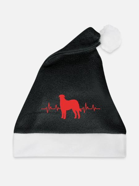 Irischer Wolfshund - Weihnachtsmütze - Schwarz/Weiß