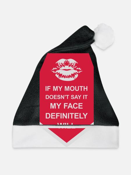 my face definitely will - Weihnachtsmütze - Schwarz/Weiß