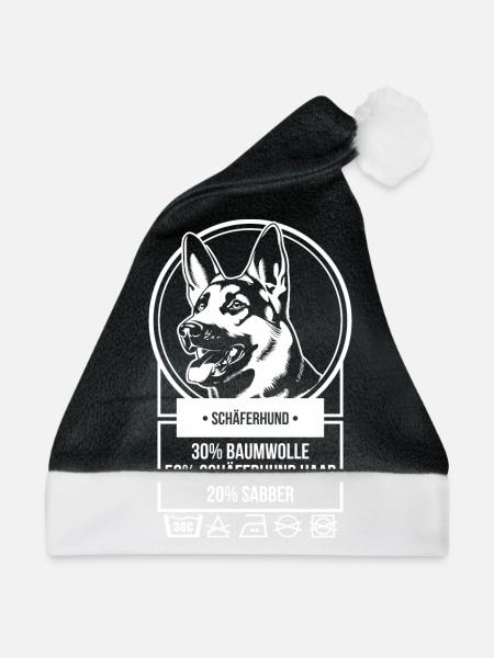 Schäferhund - Weihnachtsmütze - Schwarz/Weiß