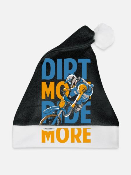 Dirtbike Motorradfahrer Bike Motor Race - Weihnachtsmütze - Schwarz/Weiß - Vorne