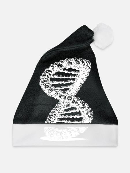 Verdrehte Möbiusschleife Kette DNA Möbiusband - Weihnachtsmütze - Schwarz/Weiß - Vorne
