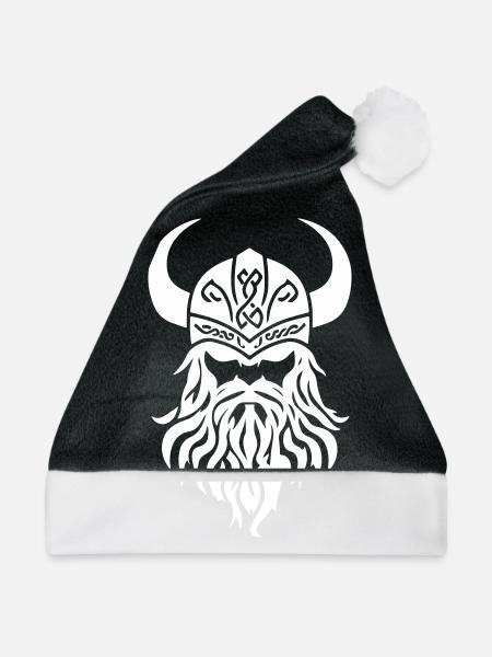 Wikinger Kopf Symbol - Weihnachtsmütze - Schwarz/Weiß
