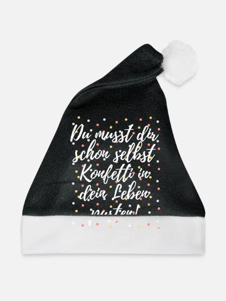 Konfetti - Weihnachtsmütze - Schwarz/Weiß - Vorne