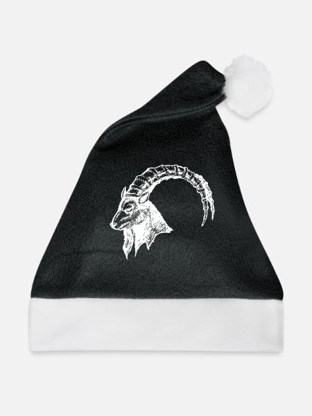 STEINBOCK - Weihnachtsmütze - Schwarz/Weiß - Vorne