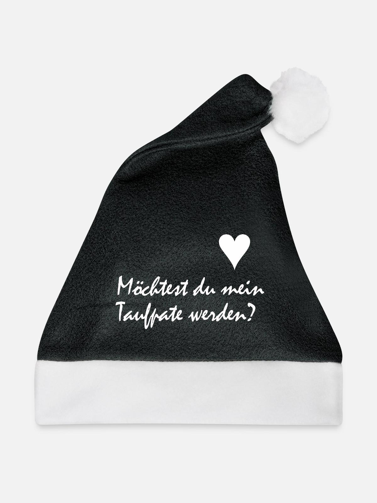 Taufpate - Weihnachtsmütze - Schwarz/Weiß - Vorne