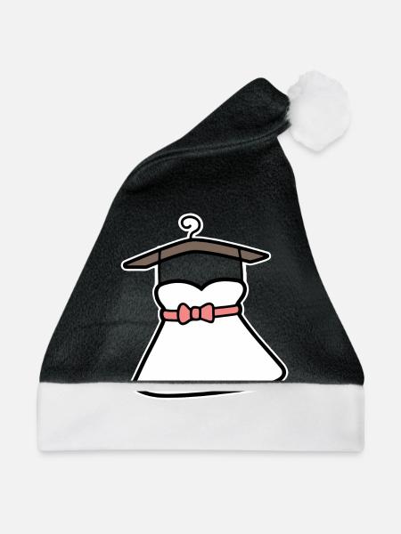 Hochzeitskleid - Weihnachtsmütze - Schwarz/Weiß - Vorne