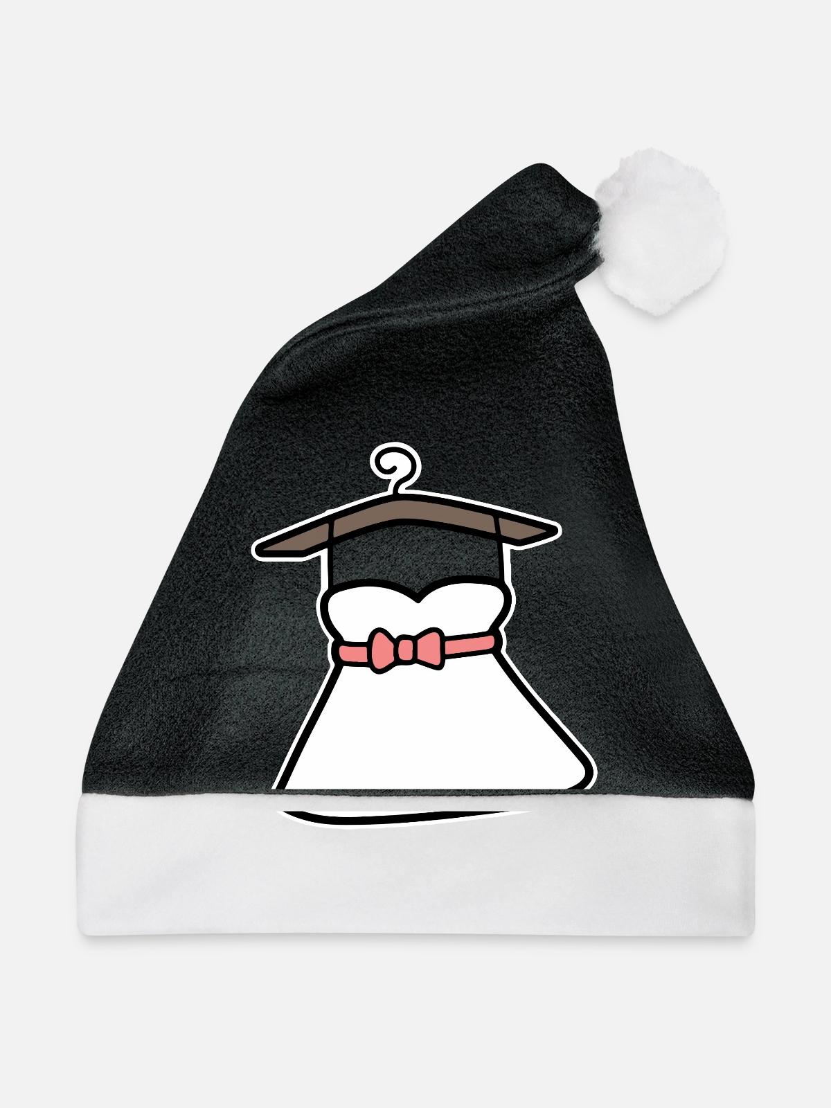 Hochzeitskleid - Weihnachtsmütze - Schwarz/Weiß - Vorne