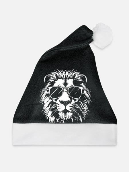 Löwe Sonnenbrille - Weihnachtsmütze - Schwarz/Weiß