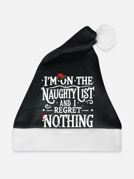 Auf der ungezogenen Liste - Weihnachtsmütze - Schwarz/Weiß - Vorne