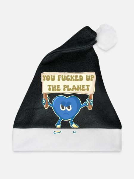 Klimaaktivistin Retro-Maskottchen - Weihnachtsmütze - Schwarz/Weiß