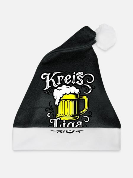 Kreisliga Bier Spruch - Weihnachtsmütze - Schwarz/Weiß
