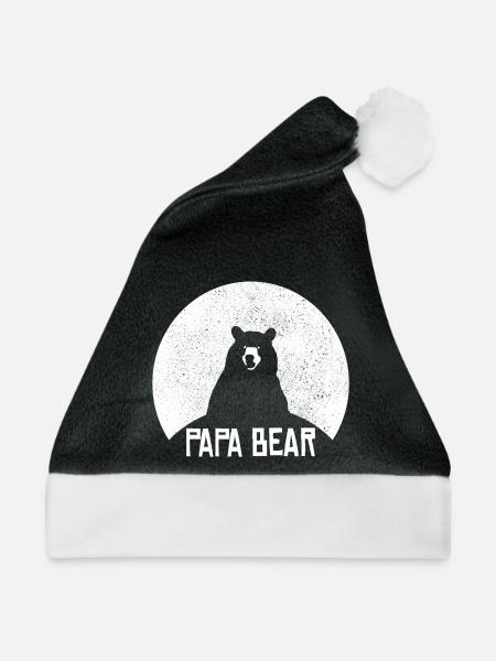 Bester Papa Vintage Bär Retro Vatertag Geschenk⁠ - Weihnachtsmütze - Schwarz/Weiß