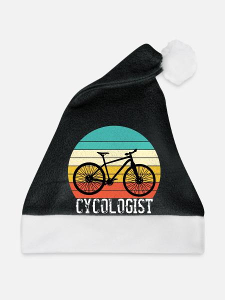 Cycologist Funny Vintage Cycling Cyclist - Weihnachtsmütze - Schwarz/Weiß - Vorne