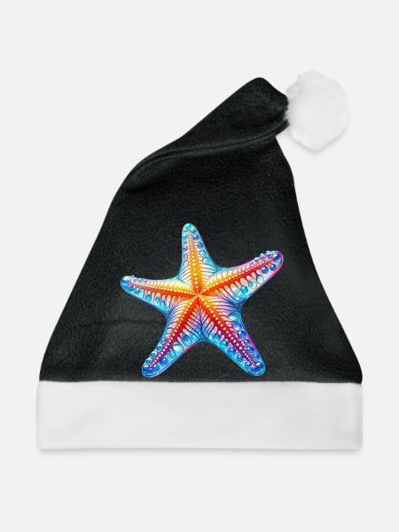 Seestern - Weihnachtsmütze - Schwarz/Weiß