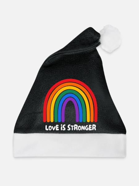 Liebe ist stärker. LGBT - Weihnachtsmütze - Schwarz/Weiß