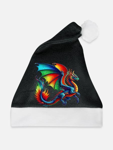Drache - Weihnachtsmütze - Schwarz/Weiß