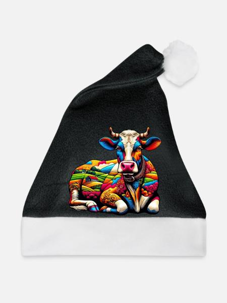 Kuh - Weihnachtsmütze - Schwarz/Weiß
