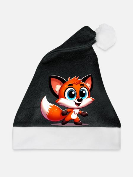 Fuchs - Weihnachtsmütze - Schwarz/Weiß