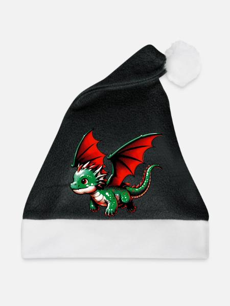Drache - Weihnachtsmütze - Schwarz/Weiß