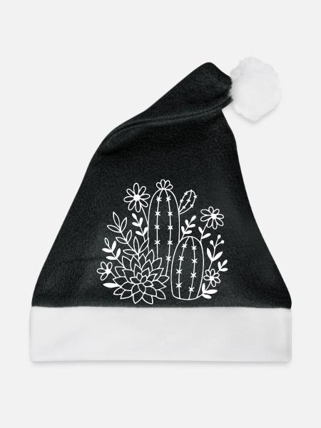 Wüstengarten-Blüten - Weihnachtsmütze - Schwarz/Weiß